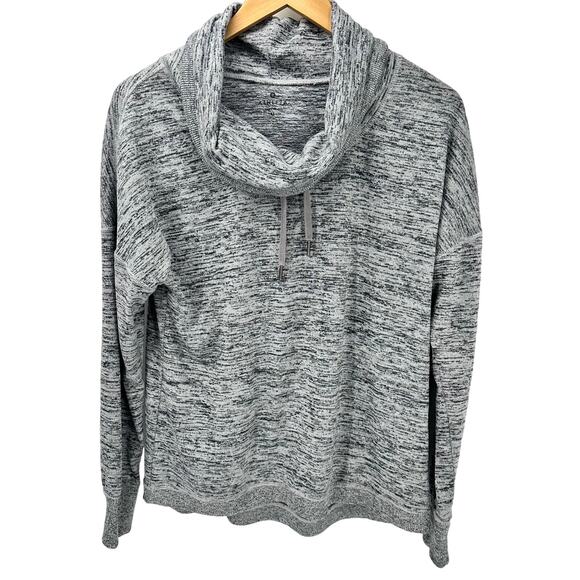 Athleta Sweatshirt Womens Medium Gray Heathered Cowl Neck Pullover Long Sleeve - Picture 1 of 8